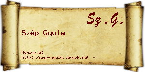 Szép Gyula névjegykártya